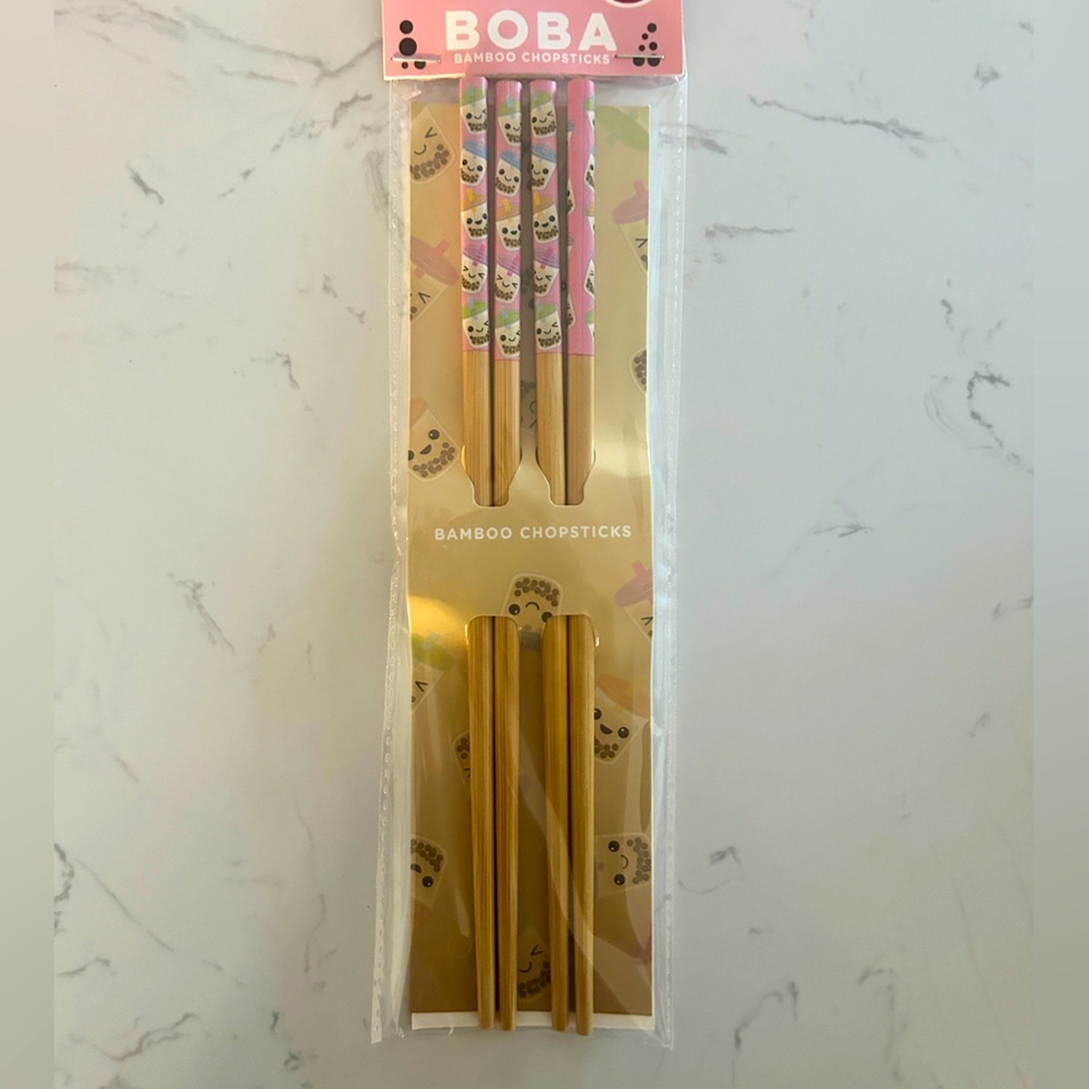Gama-Go BOBA Bamboo Chopsticks – Cute 4-Pack | NWT